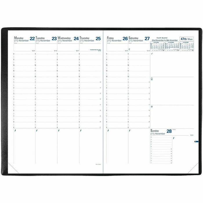 Quo Vadis Prenote Weekly Planner Refill, 11-3/4" x 8-1/4" , English - Weekly, Yearly - 12 Month - December 2025 to December 2026 - 8:00 AM to 9:00 PM - Half-hourly - 1 Week Double Page Layout - 8 1/4" (209.55 mm) x 11 3/4" (298.45 mm) Sheet Size - White S