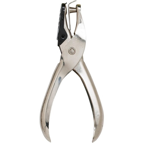 Westcott ¼" Round Hole Punch with Plastic Receptacle - 1 Punch Head(s) - 5 Sheet of 20lb Paper - 1/4" (6.35 mm) Punch Size - Round Shape - Metal