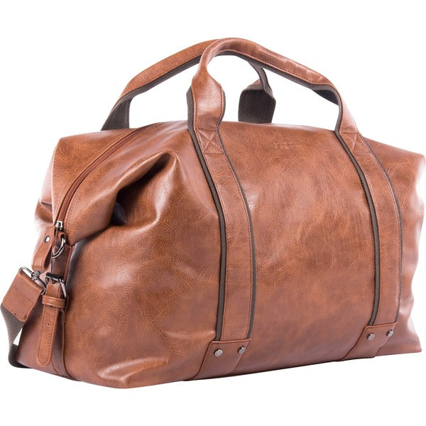 bugatti Valentino Carrying Case (Duffel) - Cognac - Vegan Leather, Synthetic Leather Body - Handle, Shoulder Strap - 11.50" (292.10 mm) Height x 19.25" (488.95 mm) Width x 8.50" (215.90 mm) Depth - 1 Each