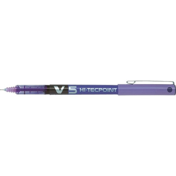 Pilot Hi-Tecpoint V5 Rollerball Pen - 0.5 mm (0.02") Pen Point - Purple Ink - Liquid - Tungsten Carbide Tip - 2 / Pack