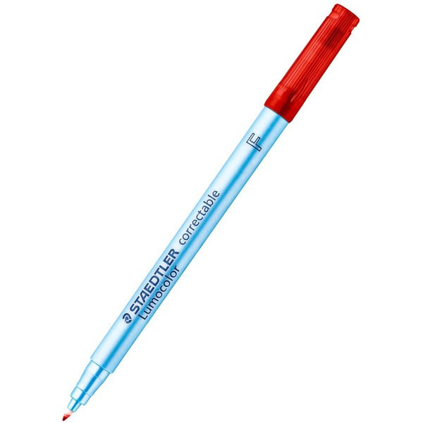 Staedtler Lumocolor Non Permanent Pen - Round Pen Point - Refillable - Red Ink - 1 Each