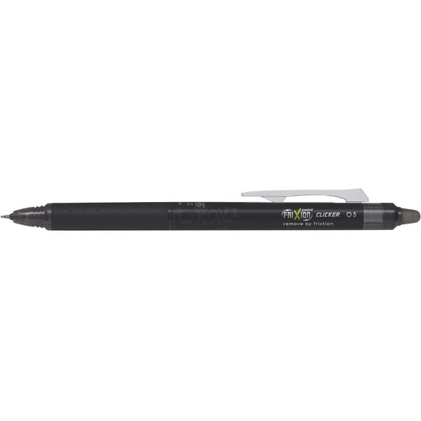 Pilot FriXion Point Clicker - Gel Ink Rollerball pen - Black - Fine Tip - 0.5 mm (0.02") Fine Pen Point - Refillable - Retractable - Black Ink - Liquid Gel Ink - 2 / Pack