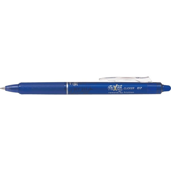 Pilot FriXion Ball Clicker 0.7 - Gel Ink Rollerball pen - Blue - Medium Tip - 0.7 mm (0.03") Medium Pen Point - Refillable - Retractable - Erasable - Blue Ink - Liquid Gel Ink - 2 / Pack
