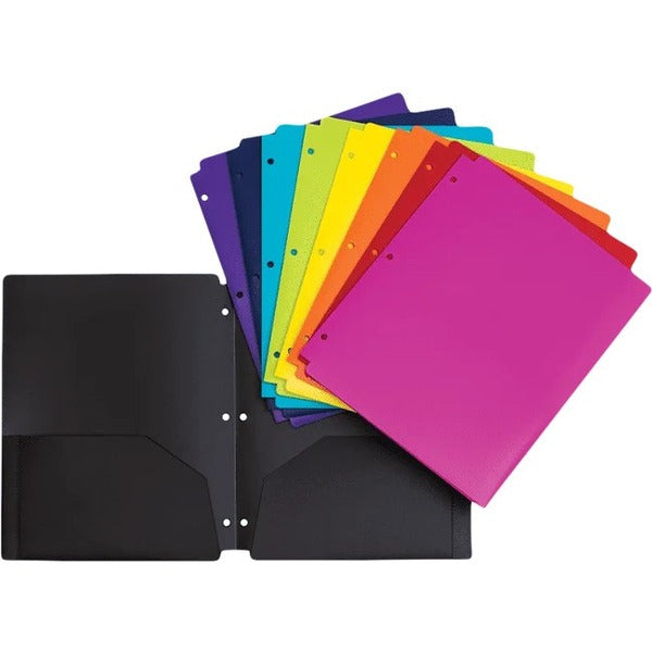 GEO Portfolio - Plastic - Assorted - Perforated, Punched - 1 Each