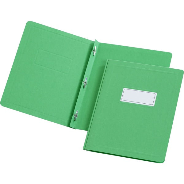 Oxford Letter Recycled Report Cover - 8 1/2" (215.90 mm) x 11" (279.40 mm) - 100 Sheet Capacity - 3 x Double Tang Fastener(s) - Green - 25 / Box