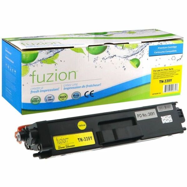 fuzion High Yield Laser Toner Cartridge - Alternative for Brother TN-339Y - Yellow - 1 Each - 6000 Pages