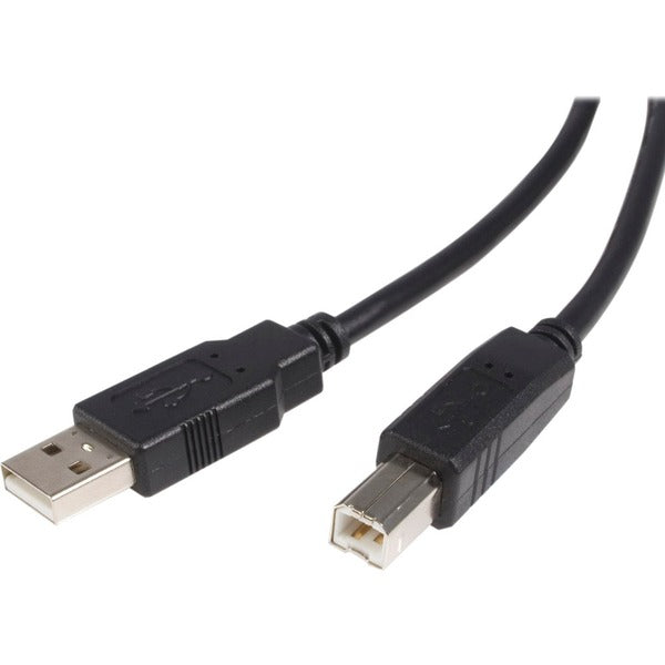 StarTech.com 1 ft USB 2.0 A to B Cable - M/M - 1 ft (0.30 m) USB/USB-B Data Transfer Cable for Peripheral Device - First End: 1 x 4-pin USB 2.0 Type A - Male - Second End: 1 x 4-pin USB Type B - Male - 480 Mbit/s - 24/28 AWG - Black - 1 Each