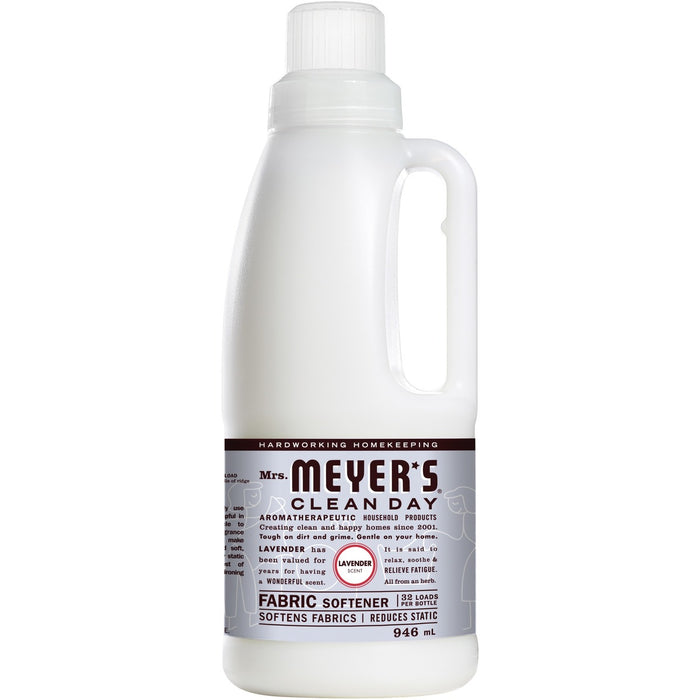 Mrs. Meyer's Lavender Fabric Softener - 946 mL - Lavender Scent - Cruelty-free, Paraben-free, Phthalate-free, Artificial Color-free
