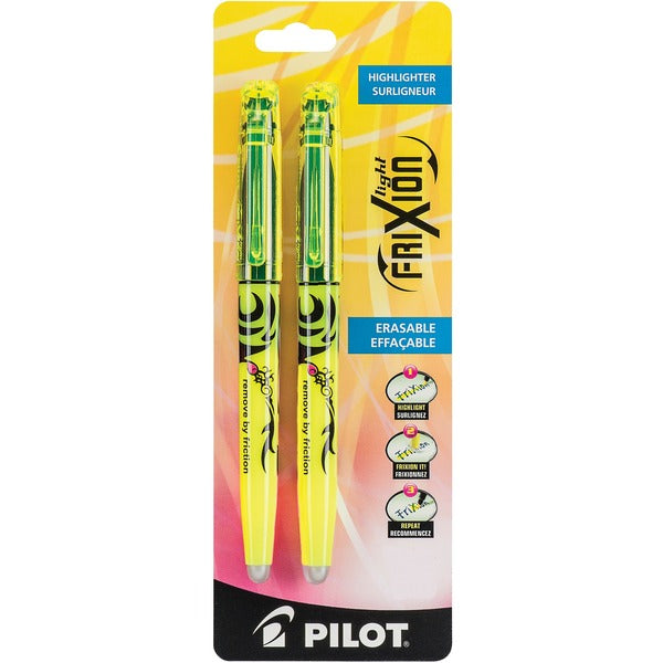 Pilot FriXion Light Erasable Highlighters Chisel Tip Yellow 2/pkg - Chisel Marker Point - Erasable - Yellow Ink - 2 / Pack