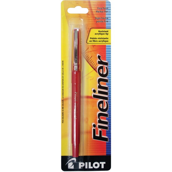 Pilot Fineliner Markers 0.4 mm Red - Red Ink - Plastic Tip - 1 Each