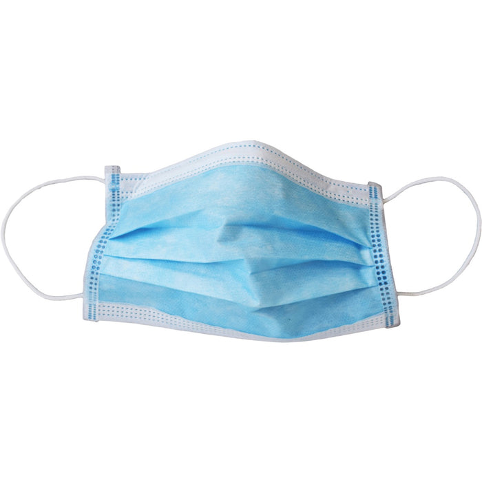 Globe Surgical Mask Polypropylene - Bacteria Protection - Blue - Soft, Comfortable, Adjustable Nose Clip, Earloop Style Mask, Fluid Resistant, Latex-free - 50 / Box