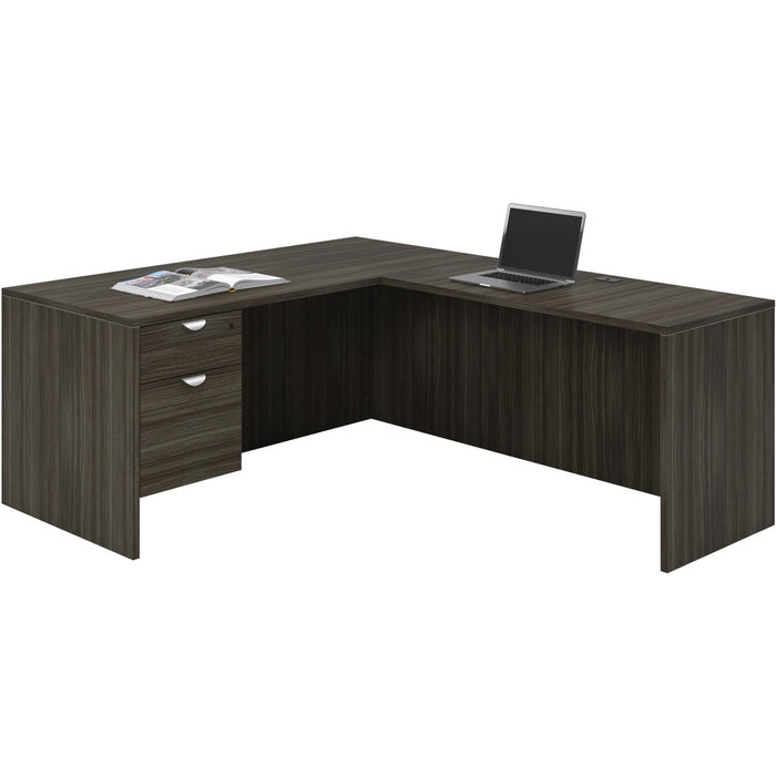 HDL Innovations Series L-Shape Desk - L-shaped - 29" (736.60 mm) Height x 66" (1676.40 mm) Width x 72" (1828.80 mm) Depth, 1" (25.40 mm) Thickness Top - Band Edge - Finish: Gray Dusk - Durable, Handle - For File, Commercial - 1 Each