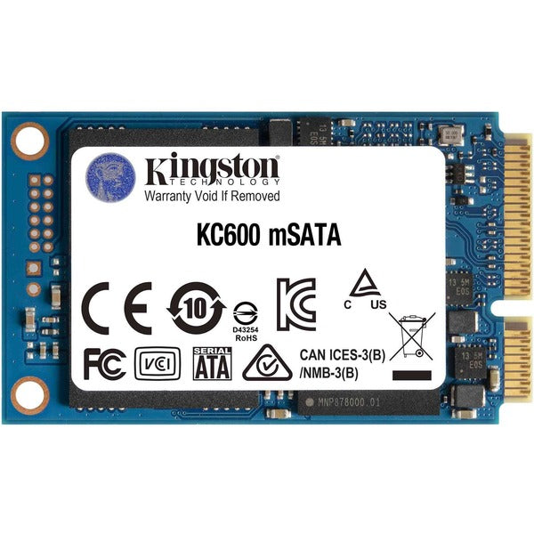 Kingston KC600 1 TB Solid State Drive - mSATA Internal - SATA (SATA/600) - Desktop PC, Notebook Device Supported - 300 TB TBW - 550 MB/s Maximum Read Transfer Rate - 256-bit AES-XTS Encryption Standard - 5 Year Warranty