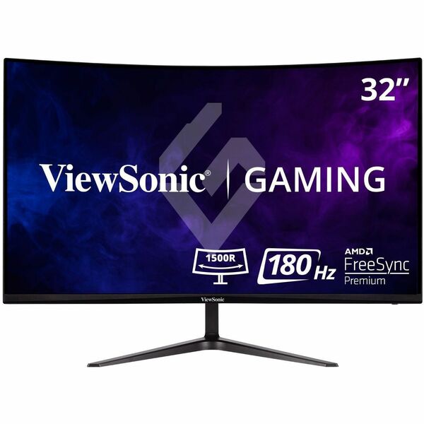Viewsonic 32" Display, MVA Panel, 1920 x 1080 Resolution - 31.5" Viewable - Multi-domain Vertical Alignment (MVA) - LED Backlight - 1920 x 1080 - 16.7 Million Colors - Adaptive Sync - 300 cd/m² - 6 ms - 180 Hz Refresh Rate - Speakers - Tilt - HDMI -