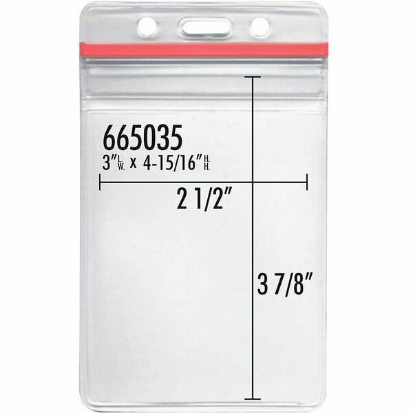 Macaron ID Badge Holder Vinyl Convention Pouch all Seasons "V" "Zip Lock" Closing - Support 2.50" (63.50 mm) x 3.88" (98.43 mm) Media - Vinyl - Zipper Lock - 100 / Pack