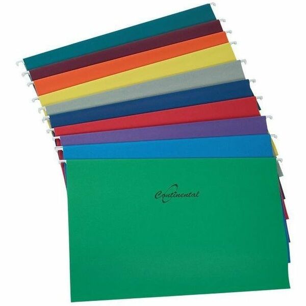 Continental 1/5 & 1/3 Tab Cut Legal Recycled Hanging Folder - 8 1/2" x 14" - Navy - 25 / Box