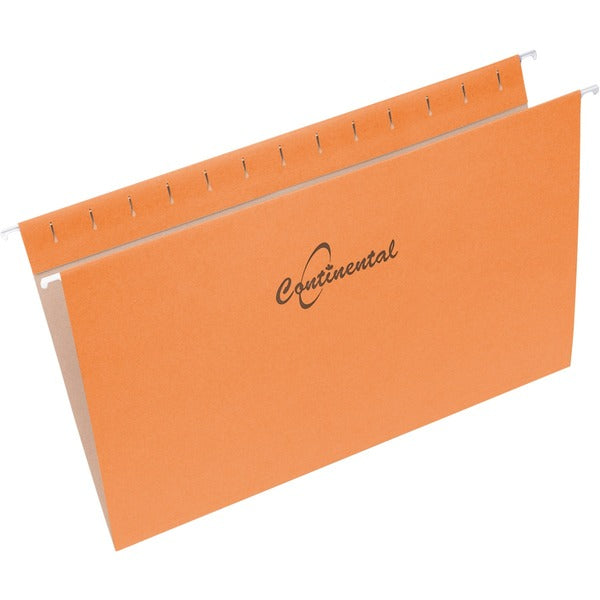 Continental 1/5 & 1/3 Tab Cut Legal Recycled Hanging Folder - 8 1/2" (215.90 mm) x 14" (355.60 mm) - 11 pt. (3.87 mm) - Orange - 25 / Box