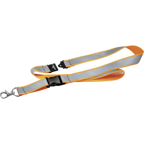 DURABLE Reflective Safety Textile 17" Lanyard, Black, Pack of 10 - 4" (101.60 mm) Width x 17.31" (439.74 mm) Length - Black, Orange - Fabric - 10 / Pack