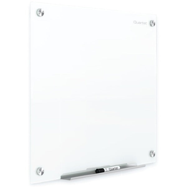 Quartet Infinity Magnetic Glass Dry-Erase Board, White, 48" x 48" - 48" (1219.20 mm) Width x 48" (1219.20 mm) Height - White Tempered Glass Surface - Square - Horizontal/Vertical - Magnetic - Frameless, Accessory Tray, Stain Resistant, Ghost Resistant, Du