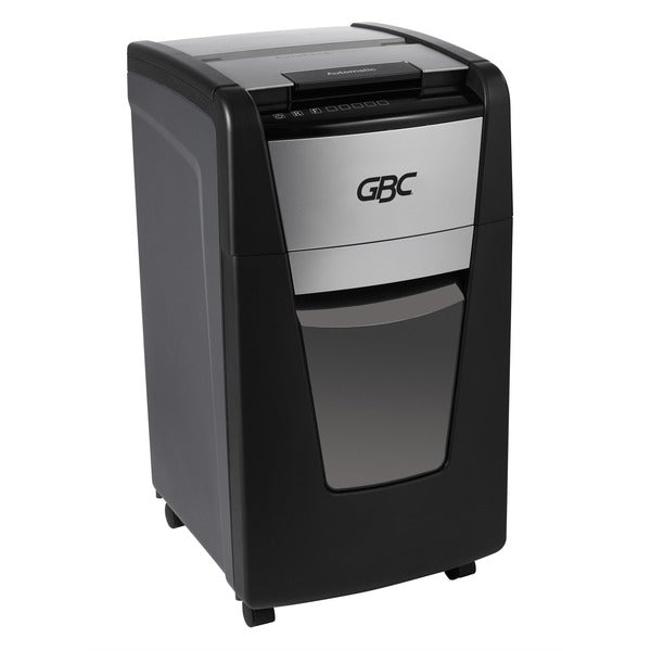 GBC AutoFeed+ Small Office Shredder, 230X, Super Cross-Cut, 230 Sheets - Continuous Shredder - Super Cross Cut - 10 Per Pass - for shredding Credit Card, Paper Clip, Staples, Paper - P-4 - 30 Minute Run Time - 60.57 L Wastebin Capacity - Black