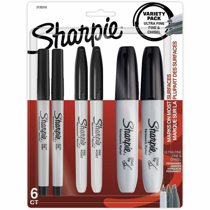 Sharpie Permanent Marker - Black Ink - 6 / Pack