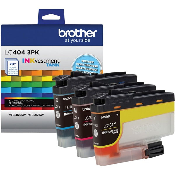 Brother INKvestment LC4043PK Original Standard Yield Inkjet Ink Cartridge - Cyan, Magenta, Yellow - 1 Each - 750 Pages (Per Cartridge)