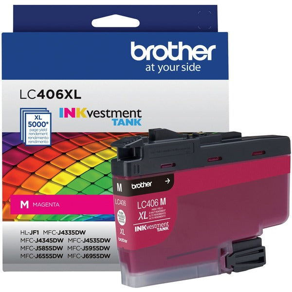 Brother INKvestment LC406XLM Original High Yield Inkjet Ink Cartridge - Single Pack - Magenta - 1 Each - 5000 Pages