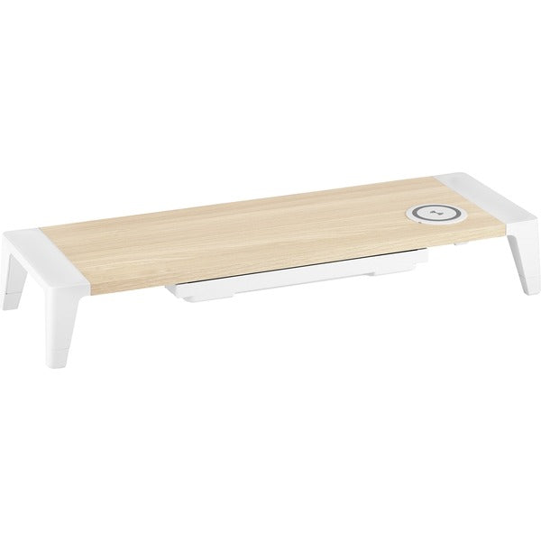 Bostitch Wireless Charging Wooden Monitor Stand - 33 lb (14968.55 g) Load Capacity - 24" (609.60 mm) Width x 8" (203.20 mm) Depth - Wood, Wood Grain - Multi