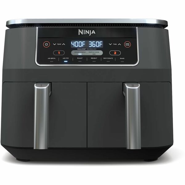 Ninja Foodi 6-in-1 8-qt. 2-Basket Air Fryer with DualZone Technology - Electric - 1690 W - 7.57 L Oil / - 4 lb (1814.37 g) Food - Dark Gray