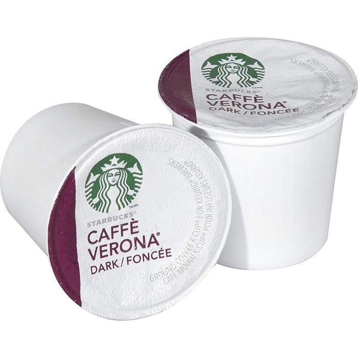 Starbucks K-Cup Caffe Verona Coffee - Compatible with Keurig K-Cup Brewer - Dark - Per Pod - K-Cup - Caff&eacute; Verona, Dark Cocoa, Dark Chocolate, Latin America, Asia/Pacific, Italian Roast - 24 / Box