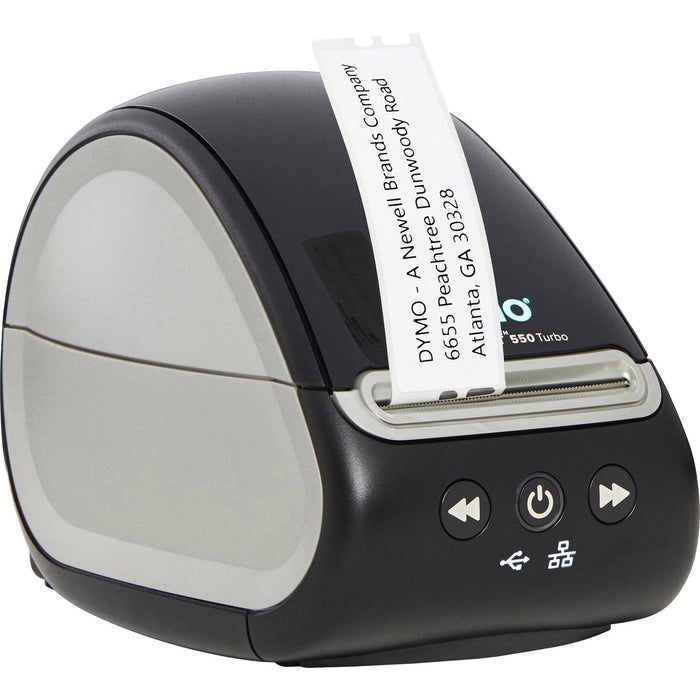 Dymo LabelWriter 550 Direct Thermal Printer - Monochrome - Label Print - Ethernet - USB - USB Host - Black - 2.20" (56 mm) Print Width - 1.5 lps Mono - 300 dpi - 2" (50.80 mm) Width - For PC, Mac