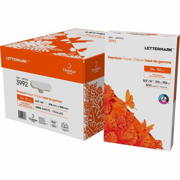 Domtar Premium Paper Multipurpose - White - 96 Brightness - Legal - 8 1/2" (215.90 mm) x 14" (355.60 mm) - 24 lb (10886.22 g) Basis Weight - 90 g/m&#178; Grammage - Sustainable Forestry Initiative (SFI) - ColorLok Technology, Acid-free, Jam-free, Fast-dry