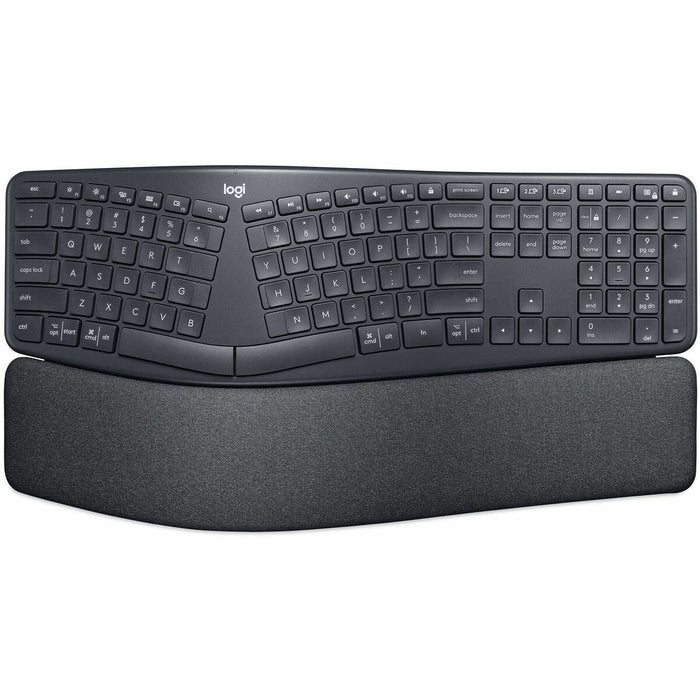 Logitech Ergo K860 for Business (Graphite) - Brown Box - Wireless Connectivity - Bluetooth - 32.81 ft (10000 mm) - ChromeOS - PC, Mac - AAA Battery Size Supported - Graphite