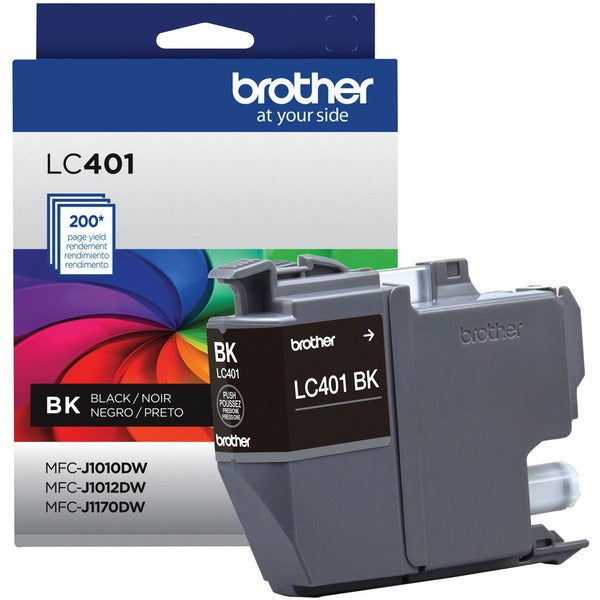 Brother LC401BKS Original Standard Yield Inkjet Ink Cartridge - Single Pack - Black - 1 Each - 200 Pages