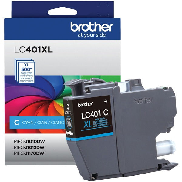 Brother LC401XLCS Original High Yield Inkjet Ink Cartridge - Single Pack - Cyan - 1 Each - 500 Pages