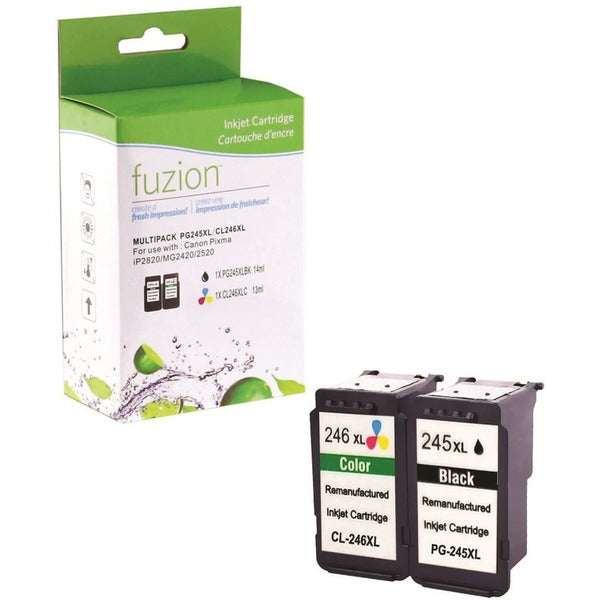 fuzion - Alternative for Canon PG245XL/CL246XL Remanufactured Inkjet Set - Black/C/M/Y - 400 Pages Black, 300 Pages CMY