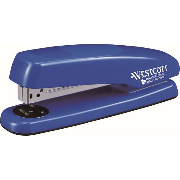 Westcott Antimicrobial Full Strip Stapler - Staples Upto 20 Sheet - Holds Upto 210 Staple - Full Strip - Blue - Plastic - 1 Each
