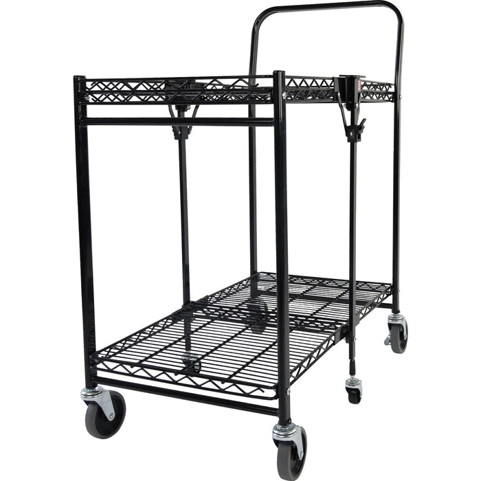Bostitch Stowaway Folding Utility Cart - Small - 2 Shelf - 400 lb (181.44 kg) Load Capacity - 6 Casters - Metal - 31" (787.40 mm) Width x 19.5" (495.30 mm) Depth x 39" (990.60 mm) Height - Steel Frame - Black - 1 Each