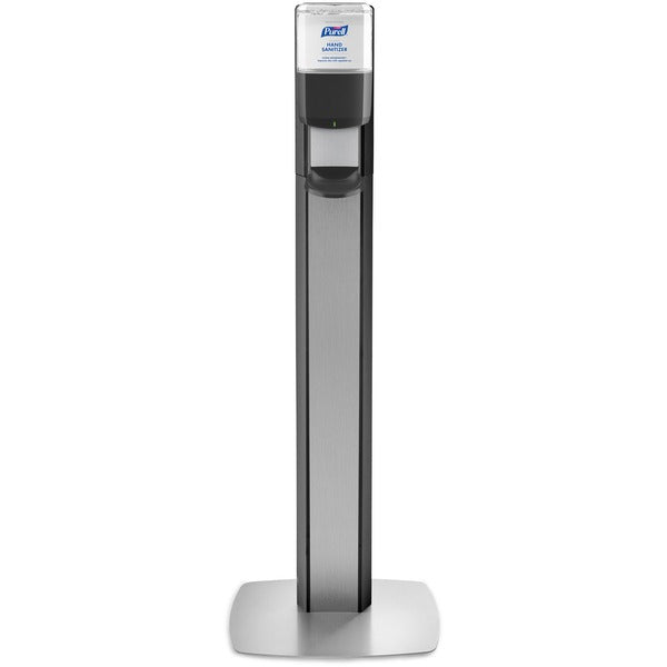 PURELL&reg; MESSENGER ES8 Silver Panel Floor Stand with Dispenser - Floor Stand - Graphite, Silver - For Sanitizing Dispenser - Lightweight, Durable