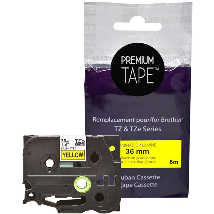 Premium Tape Tape - Alternative for Brother TZ-661 - Black on Yellow - 1 Pack