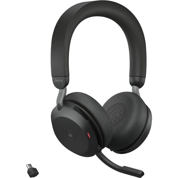 Jabra Evolve2 75 Wireless On-ear Stereo Headset - USB-C - For MS Teams - Black - Binaural - Ear-cup - 3000 cm - Bluetooth - 20 Hz to 20 kHz - MEMS Technology Microphone - Noise Cancelling - Stereo - USB Type C - Wireless - Bluetooth - 98.4 ft (30 m) - 20