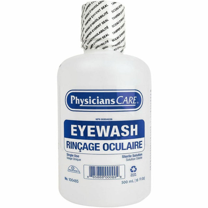 First Aid Central Eye Wash - 500 mL - Tamper Resistant - For Eye Burning, Eye irrigation - 1 Each