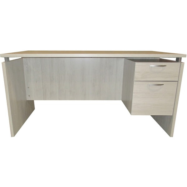 HDL Star SOHO Series Mira Single Pedestal Desk - Rectangle Top - Modern Style - 60" (1524 mm) Table Top Width x 30" (762 mm) Table Top Depth - 29" (736.60 mm) Height - Assembly Required - Winter Wood, Laminated - 1 Each