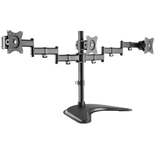 Intekview IntekView Freestanding Triple Monitor Stand - Up to 27" Screen Support - 52.91 lb (24000 g) Load Capacity - Freestanding - Powder Coated - Steel, Aluminum - Matte Black