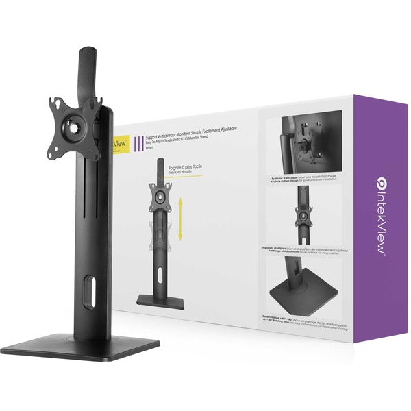 IntekView Freestanding Simple Monitor Stand Easy Adjustment - Up to 32" Screen Support - 4.40 lb Load Capacity - Freestanding - Powder Coated - Aluminum, Steel, Plastic - Matte Black