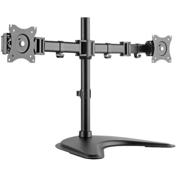 Intekview IntekView Freestanding Double Monitor Stand - Up to 27" Screen Support - 16 kg Load Capacity - Freestanding - Powder Coated - Steel, Aluminum - Matte Black