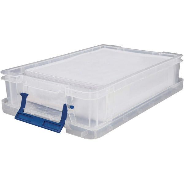 Bankers Box Plastic Storage Box - External Dimensions: 16" (406.40 mm) Width x 10.6" (269.88 mm) Depth x 4.5" (114.30 mm) Height - 5.50 L - Locking Clip Closure - Stackable - Polypropylene - Clear - For Paper - 1 Each