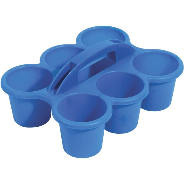 Deflecto Antimicrobial Kids 6 Cup Caddy - 6 Compartment(s) - 5.3" (134.37 mm) Height x 12.1" (306.58 mm) Width x 9.6" (242.57 mm) Depth - Lightweight, Portable, Antimicrobial, Easy to Clean, Handle, Stackable, Mildew Resistant - Blue - Plastic, Polypropyl