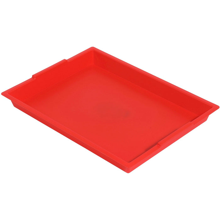 Deflecto Antimicrobial Finger Paint Tray - Painting - 1.83" (46.48 mm) Height x 16.04" (407.42 mm) Width x 12.07" (306.58 mm) Depth - Red - Polypropylene, Plastic - 1 Each