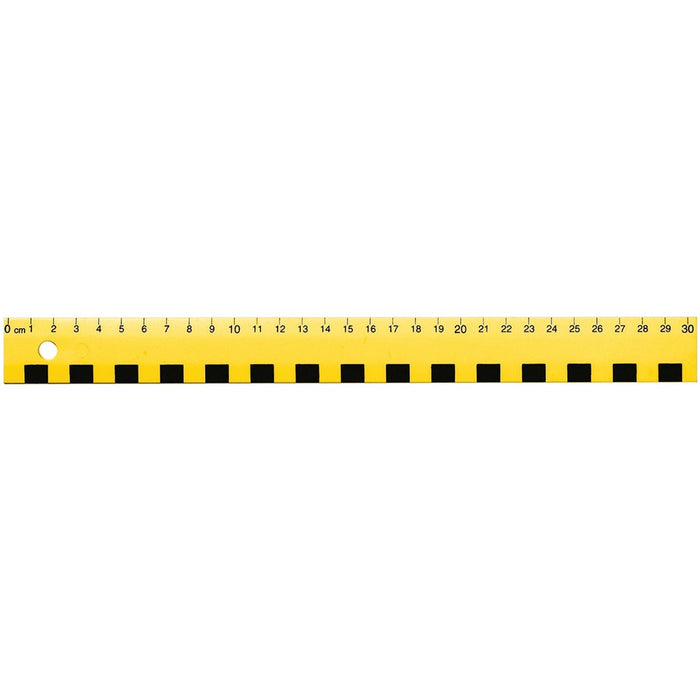 Westcott Finger Grip Ruler Centimeter with Centimeter 30 cm Plastic Yellow - 30 cm Length - Metric Measuring System - Plastic - Yellow - 1 Each